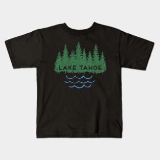 Lake Tahoe California Nevada Ski Mountain Resort Moon Trees Kids T-Shirt